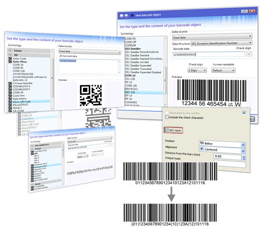 New barcode support